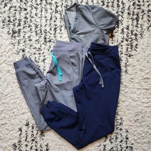 Figs Scrubs in Grey and Navy